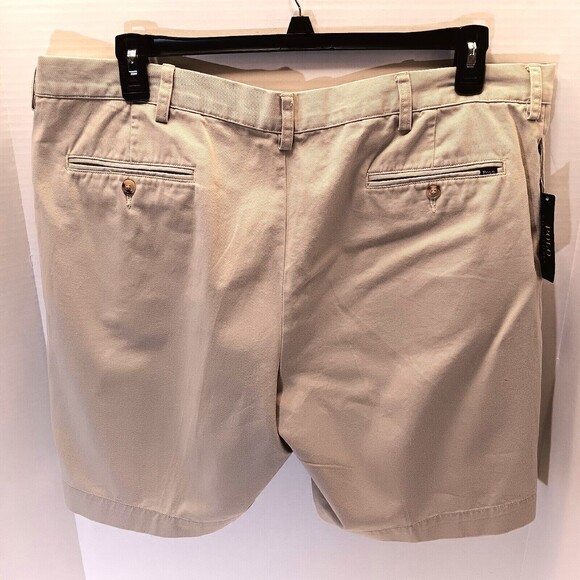 Polo Ralph Lauren Chino Shorts Mens 40 Khaki Pleated Front Golf Casual Pockets - Picture 4 of 8